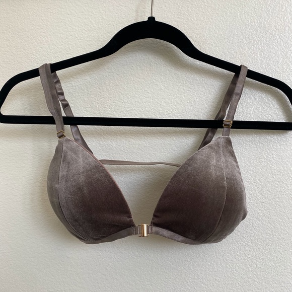 Windsor Woman’s Large Taupe Bralette Velvet Bra - Picture 1 of 10